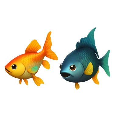 Black Casual Hat and Fish sticker