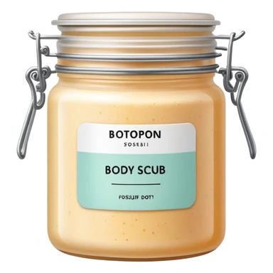 body scrub pot with label sticker