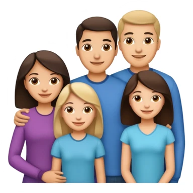 Light skin Hispanic family of 6 mom, dad, two 20 yr old daughters, 20 year old son, and 10 year old daughter sticker