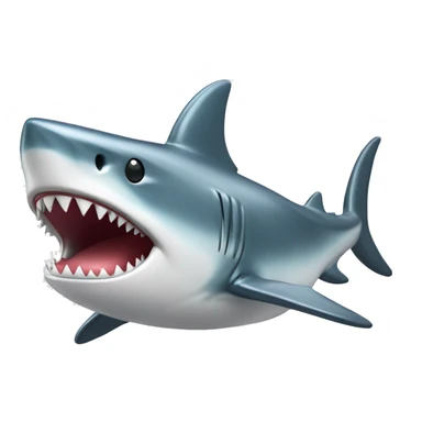 A fully chromed figurine of a shark in japaneese style. sticker