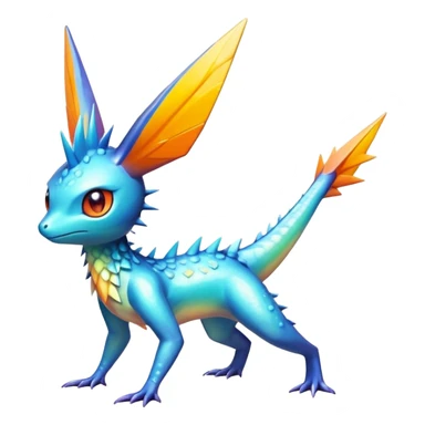 Colorful Shiny Exotic Victini-Salandit-Aurorus-Fakémon-hybrid-creature (full body)  sticker