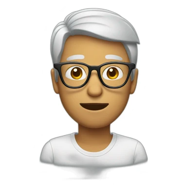 person with big glasses sticker