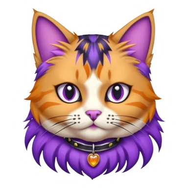 Cailco cat hybrid wildcat collar purple spike a sticker