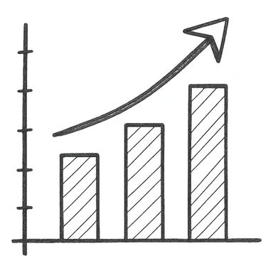 hand-drawn graph icon with sketchy lines sticker