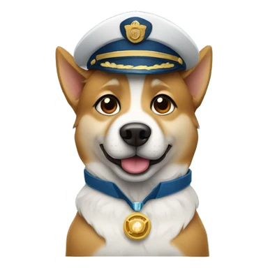 Siberian dog dressed as an airplane captain sticker