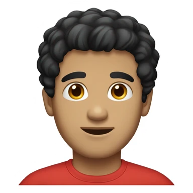 man  red t-shirt, black hair, light skin, blue eyes sticker