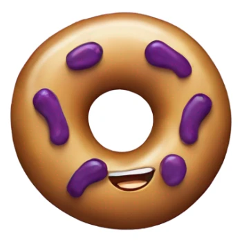 eggplant in donut sticker