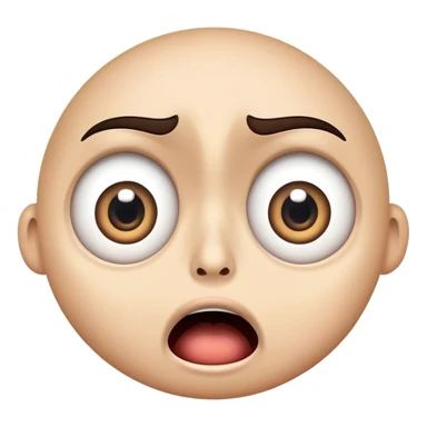 shocked face with wide eyes and open mouth, 'what the freak' reaction sticker