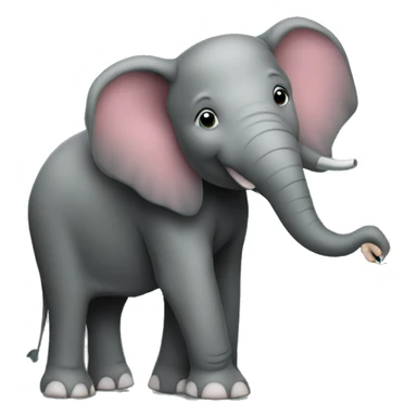 elephant as a teacher writing on black board sticker