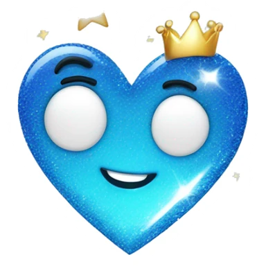 Blue heart with sparkle sticker