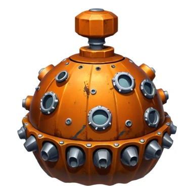 hyper realistic sea ​​mine sticker