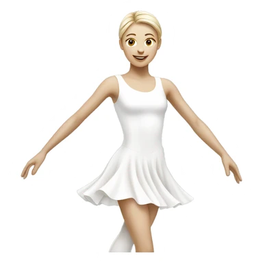 White figure skater in white dress  sticker