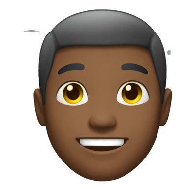 black guy smiling with main red outline is yellow buzcut sticker