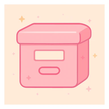 cute pink archive box with rounded edges, no text sticker