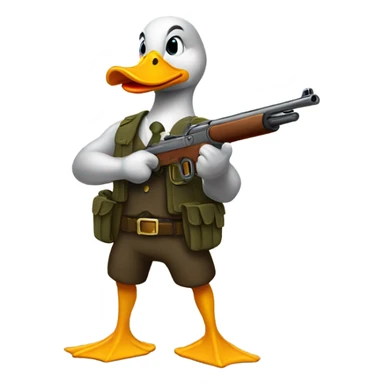 Duck has muscles with a gun sticker