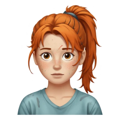 Artist with messy ponytail sticker