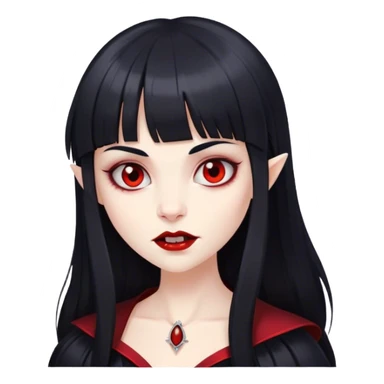 Girl vampire with bangs and black hair sticker