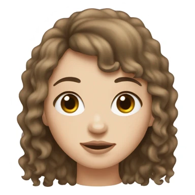 white girl with brown wavey hair and a fringe with a septum piercing  sticker