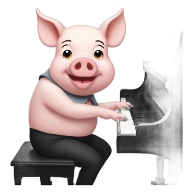 Pig playing piano sticker