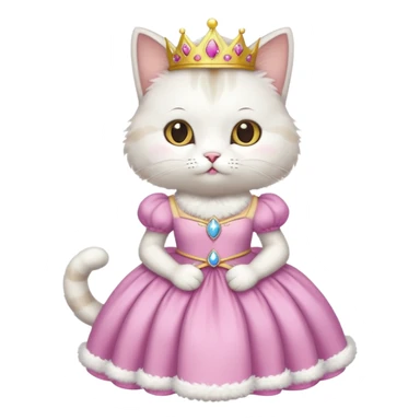 Cat wearing a princess dress sticker