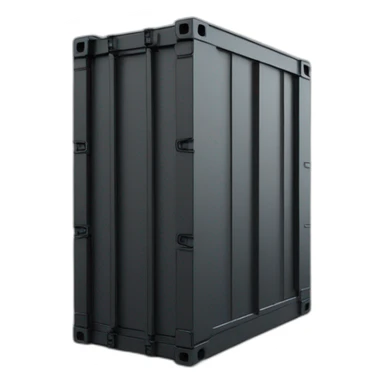 Futuristic tall thin narrow widthrectangular military container colored matte black sticker