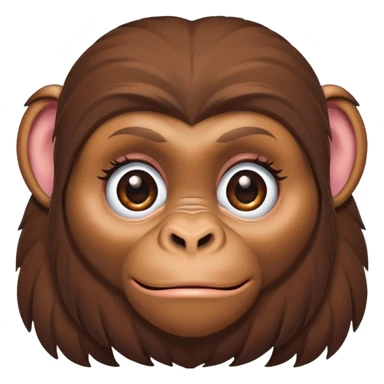 female ape face with eyelashes and feminine features sticker