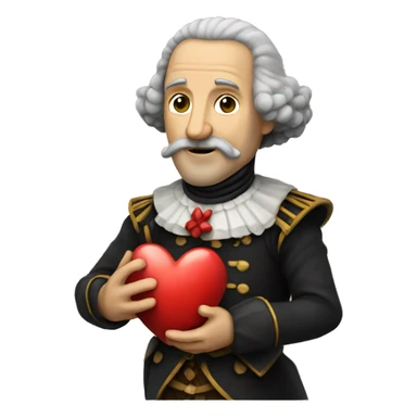 Cervantes holds his heart in his hand sticker