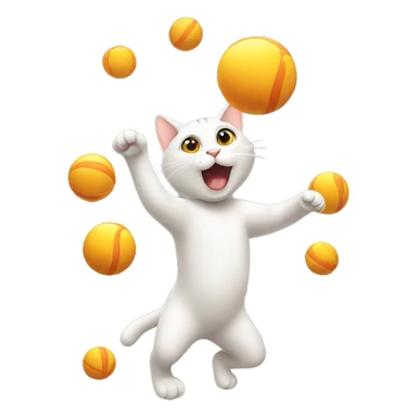 Cat juggling sticker
