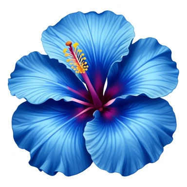 Blue hibiscus flower sticker