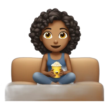 mixed girl watching movies sticker