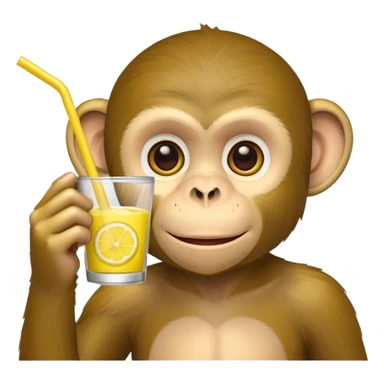 monkey drink lemon juice sticker