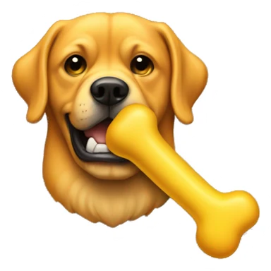 Emoji sucking on a yellow dog bone  sticker