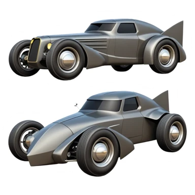 the animated series aerodynamic futuristic Batmobile loosely based on 1936 school bus (flat long straight faceted mechanical body) stealthy town hot rod desert dirt sand racing buggy  sticker
