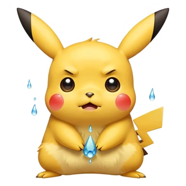 sad crying Pikachu with tears sticker