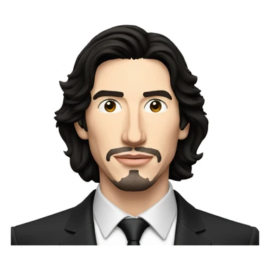 Adam Driver in black suit holding a Neuralyzer  sticker