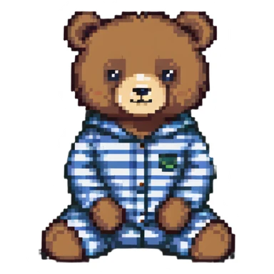 bear in striped pajamas sitting sticker
