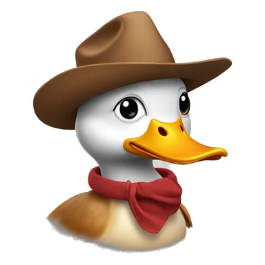 Duck wearing a cowboy hat  sticker