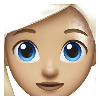 smiling girl with one brown eye and one blue eye sticker