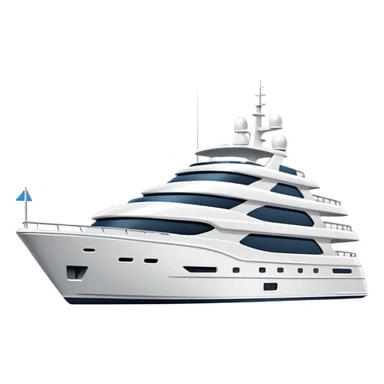 large yacht facing to the right on white background sticker