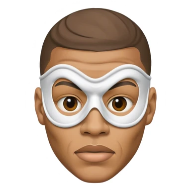 Mbappé with a twisted mask sticker