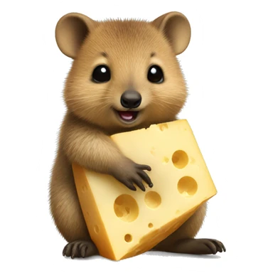 Baby quokka eating a block of cheese  sticker