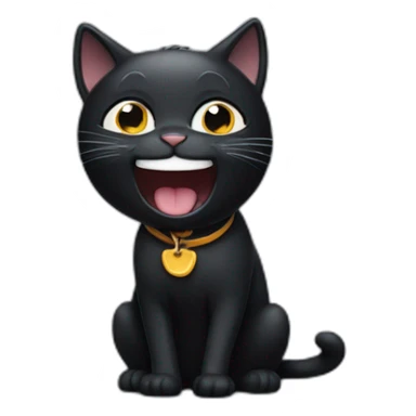 black cat crying with laughter sticker