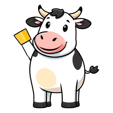 a happy dairy cow sticker