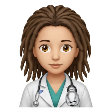 brunette girl doctor with dreadlock sticker