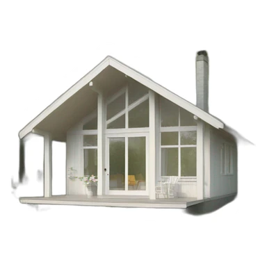 scandinavian modern summer house front sticker
