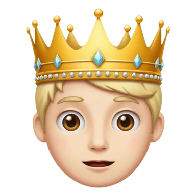 Silly face with a crown sticker