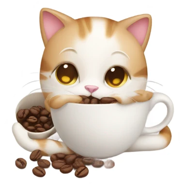 Cute cat with coffee sticker