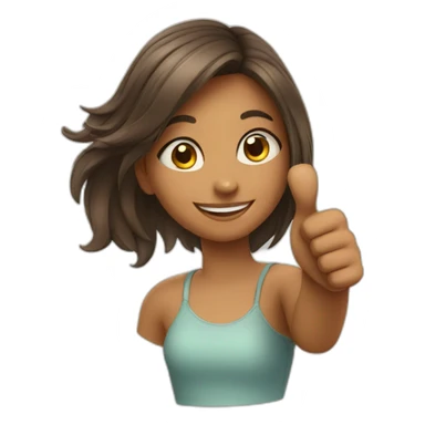 girl showing thumb up sticker