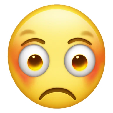 Yellow emoji face with blush on cheeks and fire burning in their eyes sticker