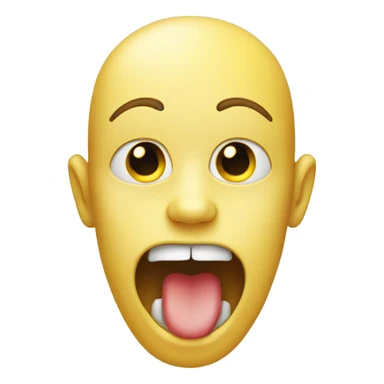 Face with a yellow bone in its mouth sticker